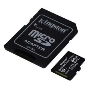 MICRO SECURE DIGITAL64GB SDCS2/64GB CLASS10 UHS-I 100MB/S + ADATTATORE CANVAS SELECT PLUS KINGSTON