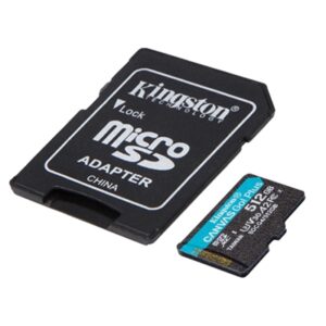 MICRO SECURE DIGITAL 512GB SDCG4/512GB CLASS10 U3 V30 + ADATTATORE READ:200MB/S WRITE:160MB/S CANVAS GO PLUS GEN4 KINGSTON
