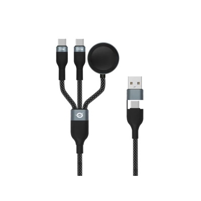 CAVO USB 3 IN 1 1.5MT CONCEPTRONIC ETTA08B15 RICARICA RAPIDA USB-C-CARICAB.PER APPLE WATCH USB2.0 5A