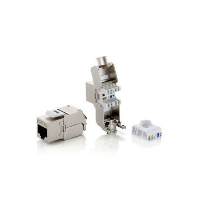 JACK KEYSTONE SCHERMATO PREMIUM CAT.6A EQUIP 767221 13-32 TOOLFREE CONNETTORE LSA