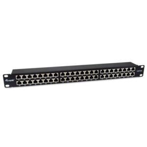 PATCH PANEL NERO SCHERMATO 1UEQUIP 326626 48 PORTE CAT.6A -CLASSE EA-EAN:4015867237588