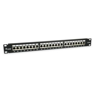 PATCH PANEL NERO SCHERMATO 1UEQUIP 326625 24 PORTE CAT.6A -19-EAN:4015867207642