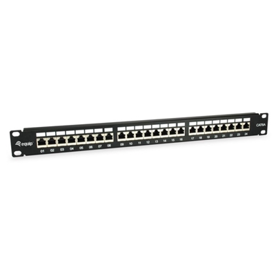 PATCH PANEL NERO SCHERMATO 1UEQUIP 326625 24 PORTE CAT.6A -19-EAN:4015867207642