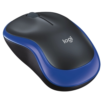 MOUSE LOGITECH RETAIL M185 WIRELESS OTTICO NERO/BLU USB P/N 910-002236
