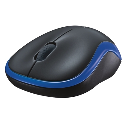 MOUSE LOGITECH RETAIL M185 WIRELESS OTTICO NERO/BLU USB P/N 910-002236