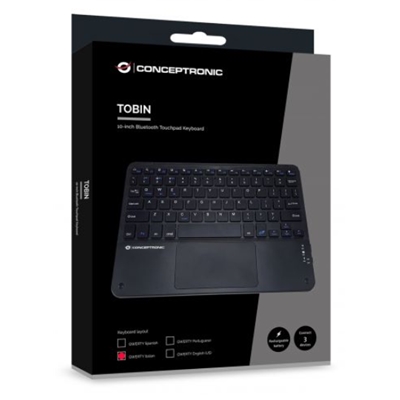 TASTIERA WIRELESS DA 10 CONCEPTRONIC TOBIN01BIT CON TOUCHPAD- BLUETOOTH - BATTERIA RICARICABILE FINO:31/08
