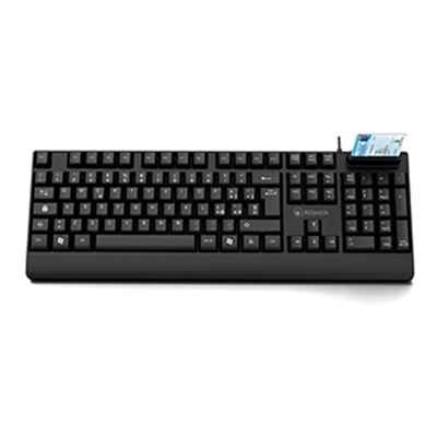 TASTIERA CON LETTORE SMART CARD ATLANTIS P013-K810S COLORE NERO - CAVO 150CM FINO:30/06