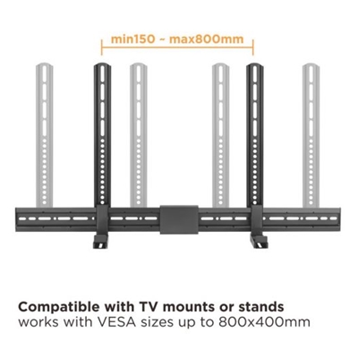 SUPPORTO UNIVERSALE PER SOUNDBAR EQUIP 650895 SUPP.FINO A 15KG-(LARGHEZZA: 86-155 MM) EAN:4015867236123