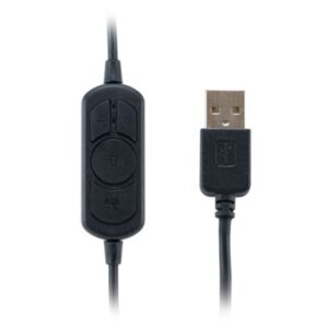CUFFIA CON MICROFONO EQUIP 245305 USB -TELECOM.PULSANTE VOLUME+DISATTIVAZ.AUDIO -CAVO 1.8MT EAN: 4015867225097 FINO:31/08