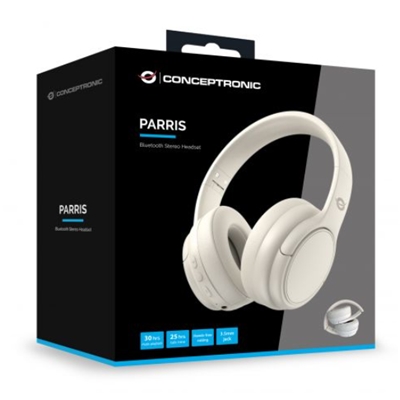 CUFFIE+MICROFONO CONCEPTRONIC PARRIS03C COL. CREMABLUETOOTH 5.4 - DURATA BATT.30H-MICROFONO INTEGRATO-INGR.AUDIO 3.5MM