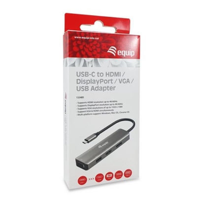 ADATTATORE EQUIP 133485 DA USB-C A HDMI/DISPLAYPORT/VGA/USB - EAN: 4015867227640