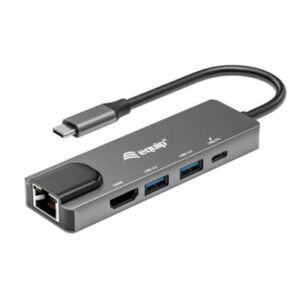ADATTATORE MULTIFUNZIONE 5 IN 1 EQUIP 133489 USB-C MASCHIOPORTA GIGABIT ETHERNET 2X USB3.2 GEN1 - EAN:4015867231791