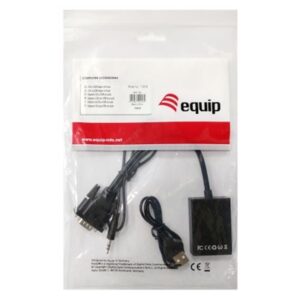 ADATTATORE VGA A HDMI EQUIP 119038 CON AUDIO - NERO - 15CM - RISOL.MAX 1920X1080 PIXEL- EAN: 4015867222430