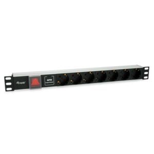 MULTIPRESA 7P SCHUKO EQUIP 333309 IN ALLUMINIO (DIN49440)-19 1U-(ALIM.TEDESCA)-EAN: 4015867227367