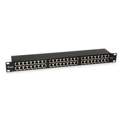 PATCH PANEL 48-PORTE KEYSTONE CAT.6 EQUIP 326449 1U 19 - NERO - EAN:4015867207154