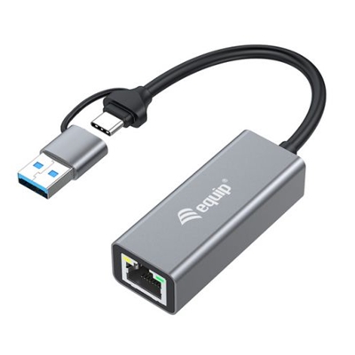 ADATTATORE DA USB-C A 2.5G ETHERNETEQUIP 133495 (USB-C+USB-A) - EAN:4015867236635