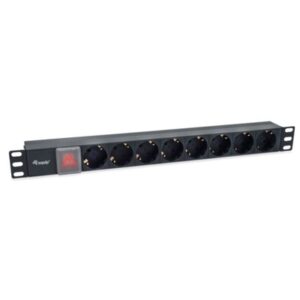 STRISCIA MULTIPRESA TEDESCA 8P EQUIP 333286 CON SPINA IEC C14-PER RACK 19-EAN: 4015867225301