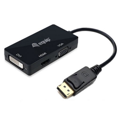 ADATTATORE DA DISPLAYPORT A VGA HDMI DVI EQUIP 133441NERO - EAN: 4015867227541