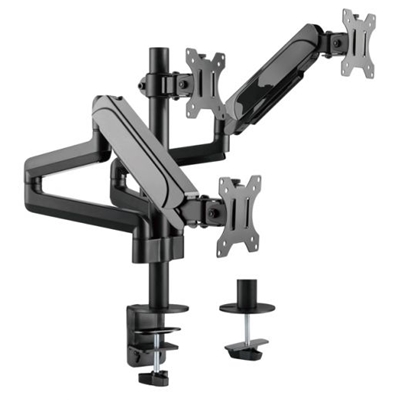 STAFFA X TRIPLO MONITOR DA TAVOLO 17-27 EQUIP 650134 SUPP.FINO A 7KG - VESA FINO A 100X100 ROTAZIONE 360 -EAN:4015867225387