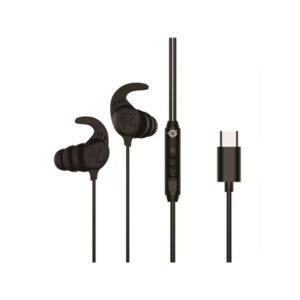 AURICOLARI USB-C ERGONOMICI IN-EAR CONCEPTRONIC BRENDAN05B NERI-CAVO DA 1.2MT-TELEC.IN LINEA X CHIAMATE