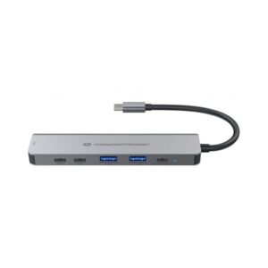 DOCKING STATION 6 IN 1 USB3.2 GEN1 CONCEPTRONIC DONN33G 2P USB-A 5GBPS 2P USB-C 5GBPS 100W USB PD