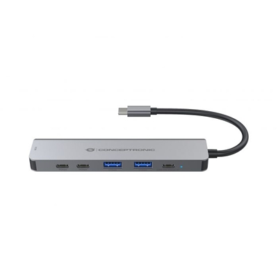 DOCKING STATION 6 IN 1 USB3.2 GEN1 CONCEPTRONIC DONN33G 2P USB-A 5GBPS 2P USB-C 5GBPS 100W USB PD