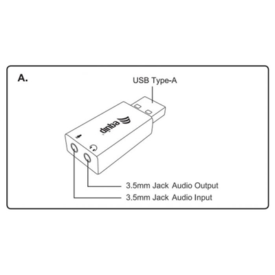 ADATTATORE AUDIO USB EQUIP 245320 PER MICROFONI-CASSE E CUFFIE