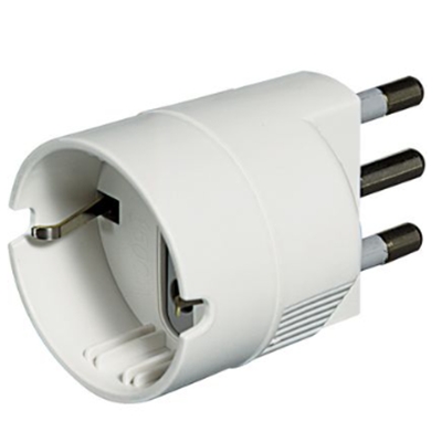 ADATTATORE 230V BTICINO S3624D - PRESA: TEDESCA - SPINA 16A - BIANCO