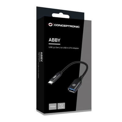 ADATTATORE USB 3.2 GEN 2 A USB-A OTG CONCEPTRONIC ABBY18B VELOCIT+Ç DI TRASF.FINO A 10GB/S- 3A