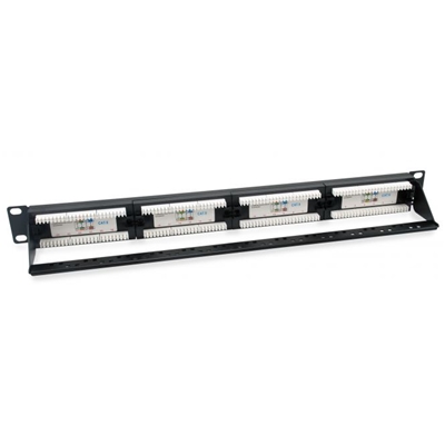 PATCH PANEL NERO NON SCHERMATO 1U EQUIP 135426 CAT.6 - 24P - DUAL IDC (LSA E 110) -EAN:4015867223079