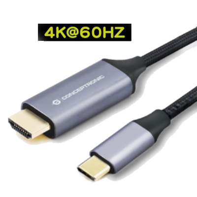 ADATTATORE USB-C A HDMI CONCEPTRONIC ABBY10G M/M 40K 60HZ - ALLUMINIO - CAVO 2MT