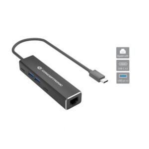 ADATTATORE GIGABIT ETHERNET USB 3.2 CONCEPTRONIC ABBY13B CON HUB USB: 1 GBE2 USB-A2 USB-C