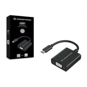 ADATTATORE DA USB-C A VGA ADAPTERCONCEPTRONIC ABBY05B SUPPORTA LA RISOLUZIONEFINO A 1080P 60HZ