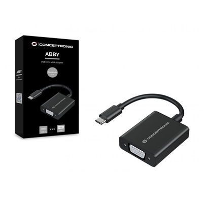 ADATTATORE DA USB-C A VGA ADAPTERCONCEPTRONIC ABBY05B SUPPORTA LA RISOLUZIONEFINO A 1080P 60HZ