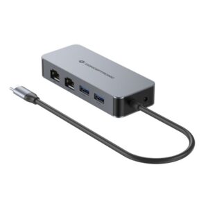 ADATTATORE DI RETEDA USB-C A DOPPIA PORTA CON HUB USB CONCEPTRONIC ABBY24G