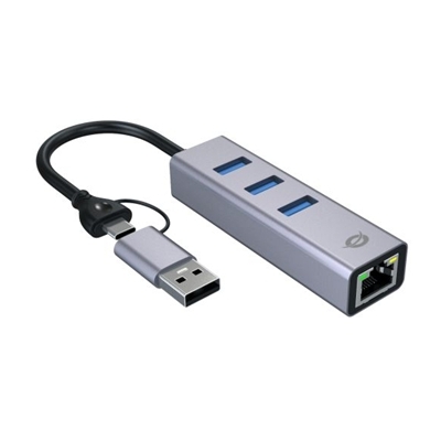 ADATTATORE DI RETEDA USB-C A TRIPLA PORTA CON HUB USB CONCEPTRONIC ABBY25G