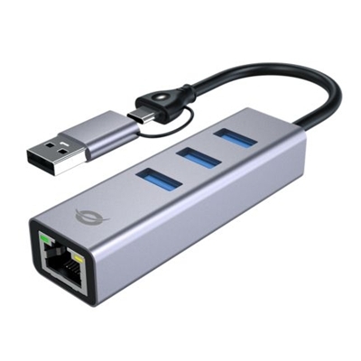 ADATTATORE DI RETEDA USB-C A TRIPLA PORTA CON HUB USB CONCEPTRONIC ABBY25G