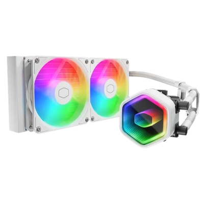DISS A LIQUIDO COOLER MASTER MLW-D24M-A18PA-RW MASTERLIQUID 240 CORE II ARGB BIANCO LGA1851-1700 AM5-AM4 2XFAN 277X119