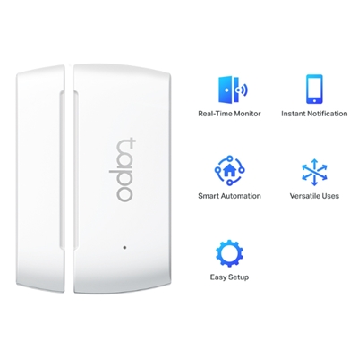 SENSORE SMART PER PORTE E FINESTRE TAPO T110 ALIMENTATO A BATTERIA - 868MHZ - NASTRO ADESIVO 3MT