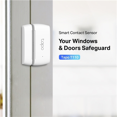 SENSORE SMART PER PORTE E FINESTRE TAPO T110 ALIMENTATO A BATTERIA - 868MHZ - NASTRO ADESIVO 3MT