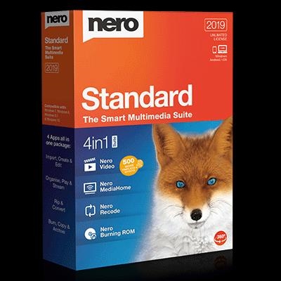 NERO STANDARD 2019 – SMART MULTIMEDIA SUITE – VIDEO+BURNING+MEDIAHOME+RECODE – 10090000/1451